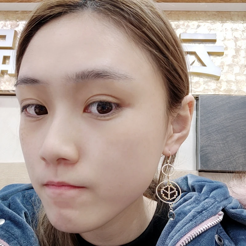 

FAIRYWOO Miyuki Peace Statement Long Drop Earring Beaded Handmade Jewelry For Women Vintage Decorate Earring Dresses Friendship