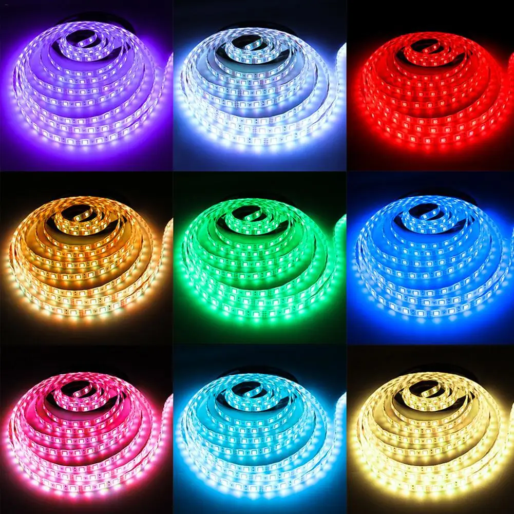 Светодиодная лента 5050 RGB набор DC12V высокая яркость света водонепроницаемый