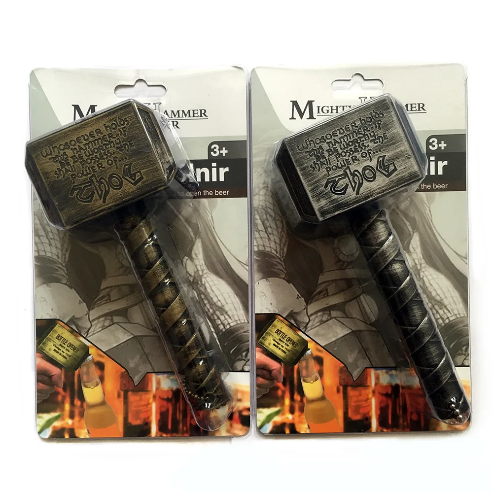 

Creative Retro Funny Marvel Raytheon Thor Hammer Personal Beer Easy Wine Can Jar Opener Birthday Boyfriend Gift Kids Toys Kichen
