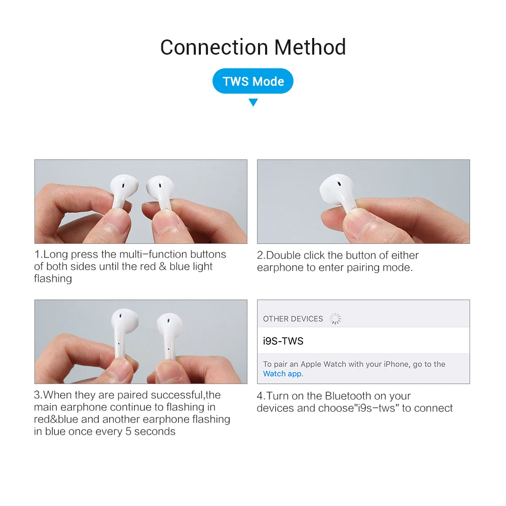 CASEIER New I9S TWS Mini Wireless Bluetooth Earpiece Headsets With Charging Box Headphone auriculares bluetooth inalambrico | Электроника