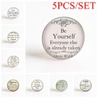 5 шт.компл. Оскар вильд Шекспир ницче вдохновляющая Цитата подвеска ручной работы 25 мм фотоаксессуары