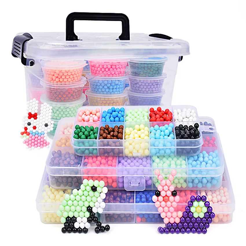 

24 Colors DIY Water Spray Magic Beads Educational Kids Toys Hand Making 3D Puzzle For Children Kit Ball Game