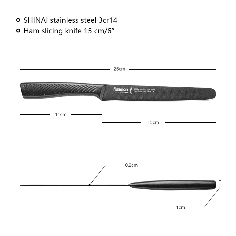 Fissman SHINAI серии 6 дюймов слайсер для ветчины ножи из нержавеющей стали 3cr14 кухонный