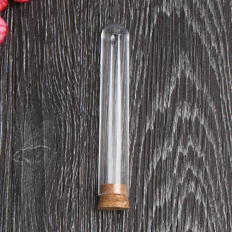 Прозрачная пластиковая пробирка с пробкой 10 шт./лот 18x100 мм круглое дно Школьное