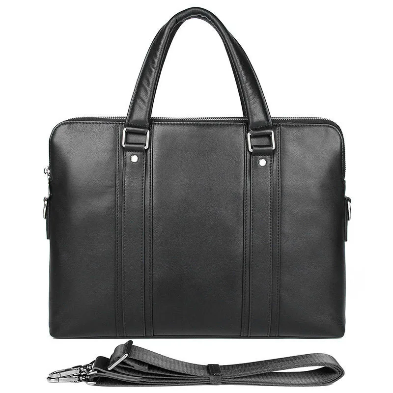

Men Genuine Leather Vintage Formal Business 15" Lawyer Briefcase Messenger Shoulder Attache Portfolio Tote 789 Brown Men Handbag