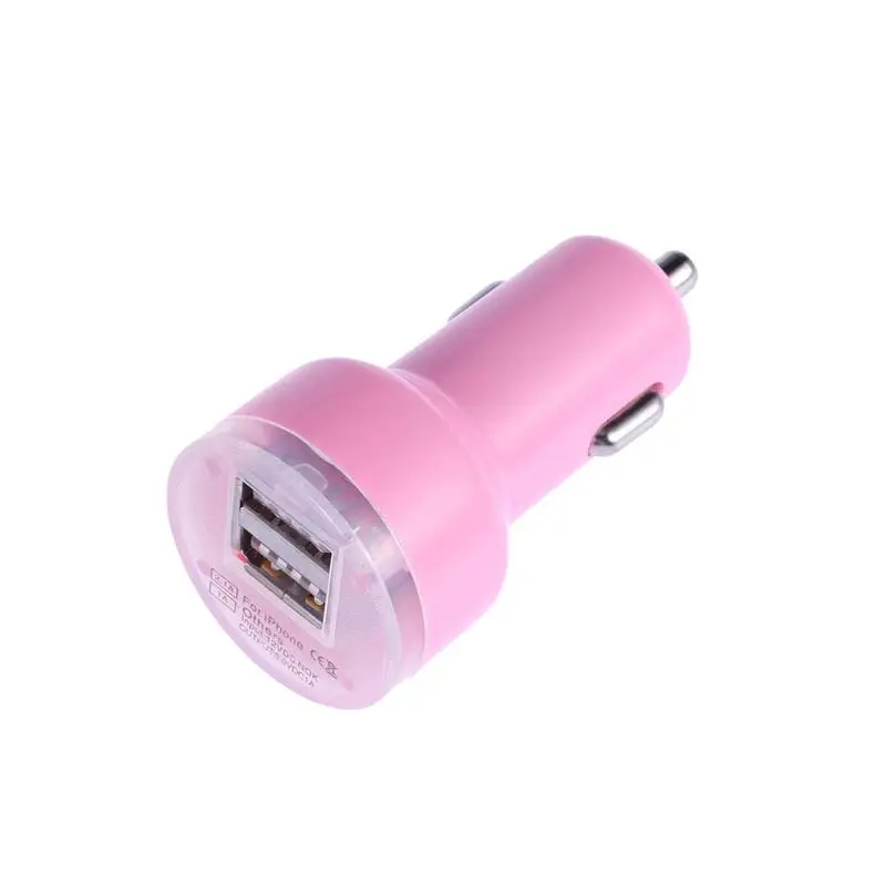 1 шт. автомобильное зарядное устройство Mini 2.1A Универсальный 2 портовый USB LED