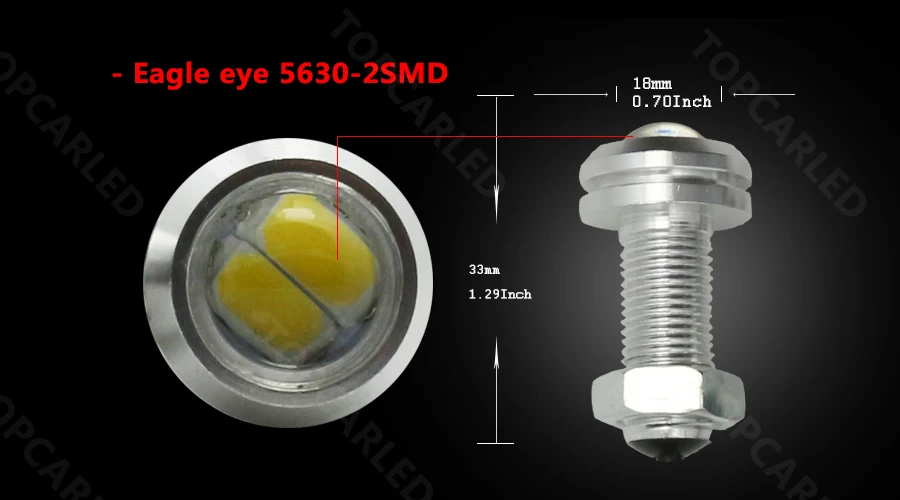 10/12/20/50 шт. 18 мм крючке светодио дный DRL 5630 2 SMD Габаритные огни автомобильный работы