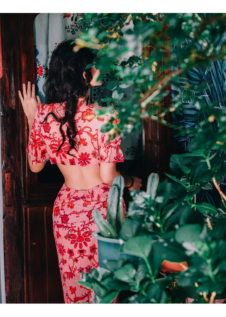 Asymmetrical V Neck Bohemian Maxi Dresses for Women Cotton Short Sleeve Summer Beach Empire Ruffles Floral Vestidos | Женская одежда