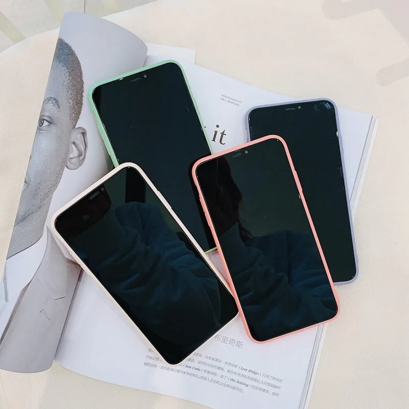 STROLLIFE New Fashion Candy Color Phone Case for IPhone XS Max XR Cute Smiling Face Cover 6 X 7 8 Plus Soft TPU Shell |