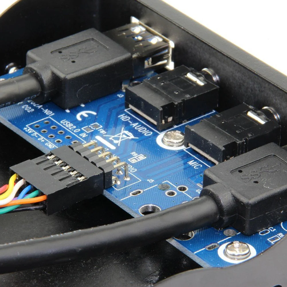 USB 3 0 2 порта дюйма HD выход флоппи Бей металлический Plug And Play Hub Передняя панель