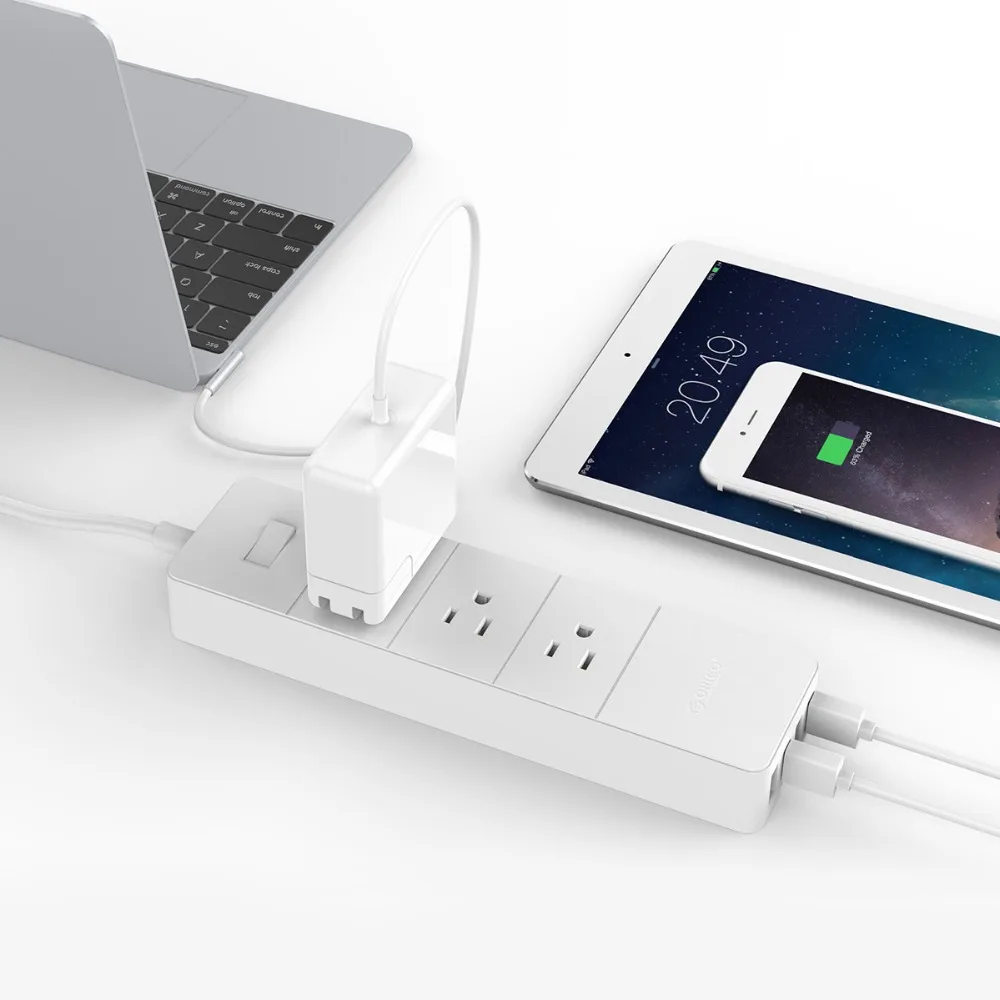 ORICO оригинальный белый 3 розетки 4 порта USB розетка с защитой от короткого