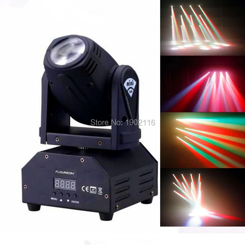 6 шт./лот мини 10 Вт Светодиодный луч движущийся головной свет/RGBW DMX512 луч эффект сценические огни/диско DJ точечное освещение/10 Вт светодиодный прожектор