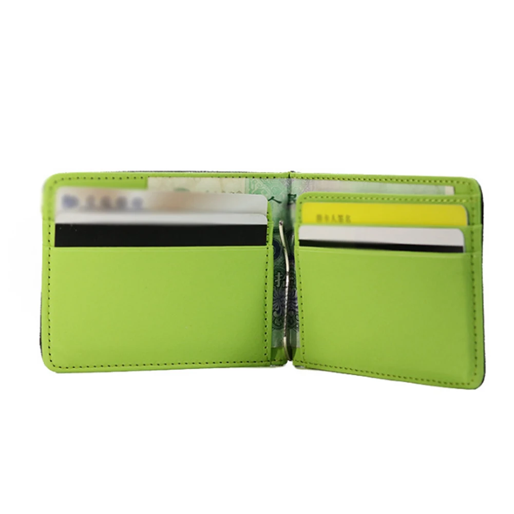 Two-fold contrast color creative clip New men's wallet Slim Solid Male Purses With Clip Cash Holder Card | Багаж и сумки