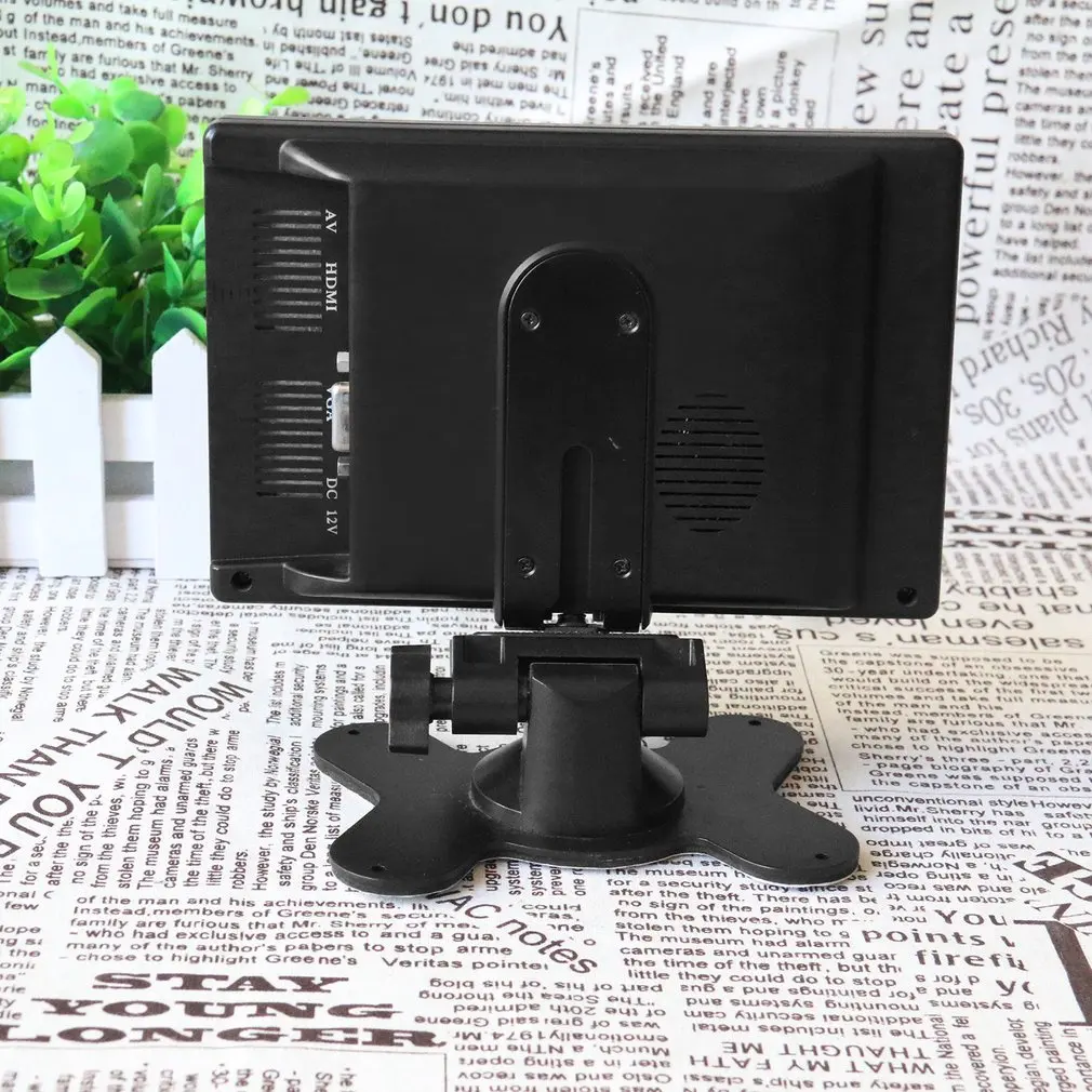 Multifunctional 7 Inch Hd Led Press Button Screen Display 1024X600 Av/Vga/Hdmi Security Monitor With Speaker Us Plug | Электроника