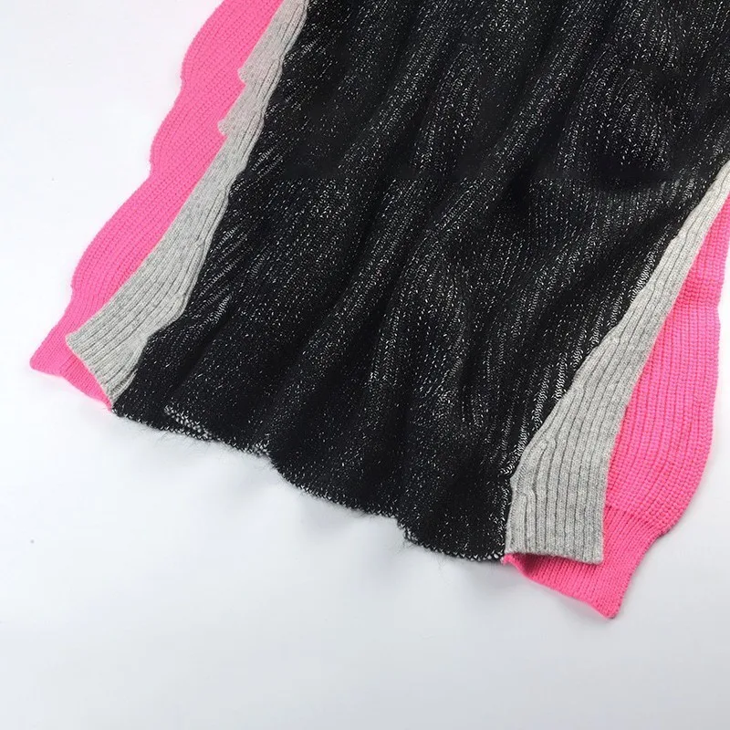 CHICEVER 2019 New Patchwork Vintage Sweater For Women Tops Hit Color Ruffles Pullovers Female Top Jumper Clothes Fashion Korean | Женская
