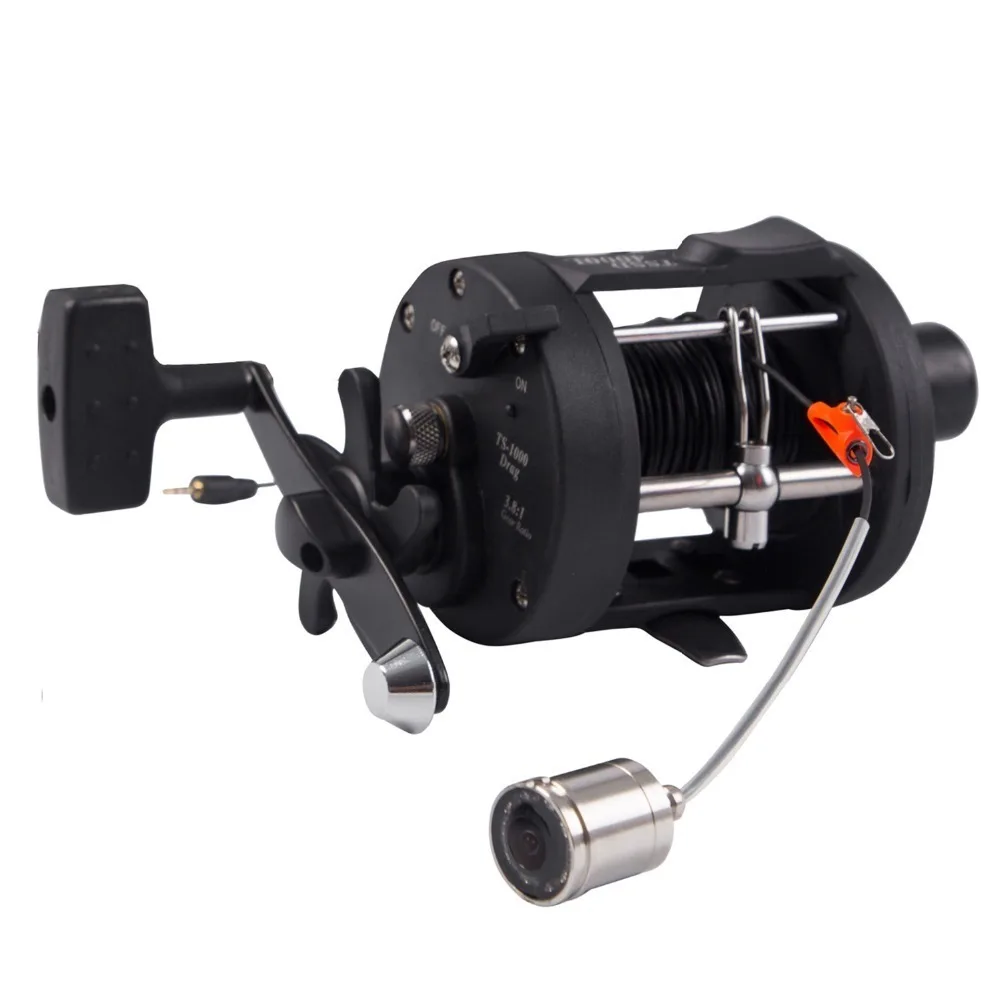 Precio SYANSPAN-cámara De Vídeo DVR Portátil Para Pesca, Buscador De Peces Bajo El Agua, Monitor HD De 4,3 Pulgadas, LED IR, Cable De 30M, 1000TVL, Con Rueda Y Varilla