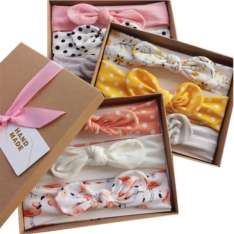 Three-in-one assembly / autumn and winter baby hair band female bow cotton headband newborn head jewelry | Детская одежда и обувь
