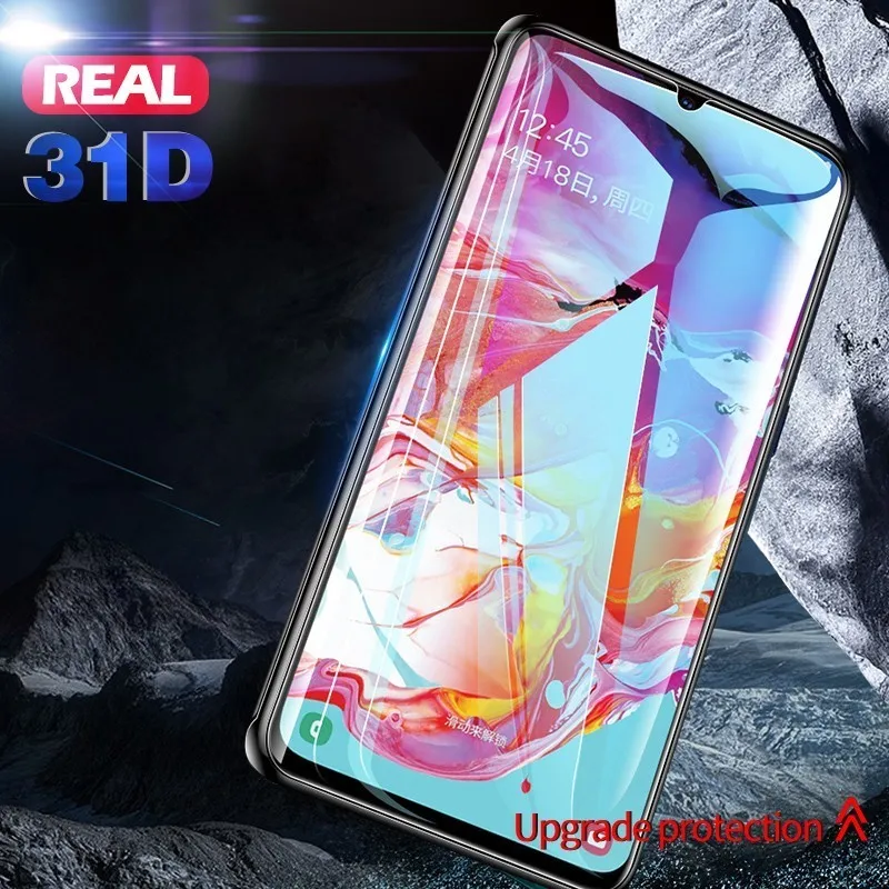 Full Cover Protective Glass For Samsung Galaxy A 10 20 30 40 50 60 70 80 90 31D Screen Protector For M 20 30 Tempered Glass 2019