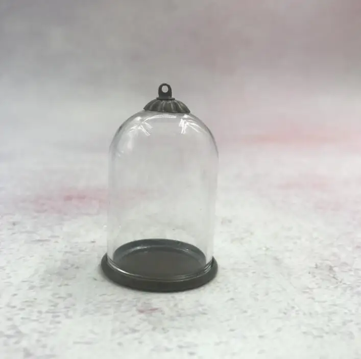 100pcs/lot 35x25mm bell jars tube shape glass globe classic tray beads cap vial pendant diy cover dome vase decor | Дом и сад