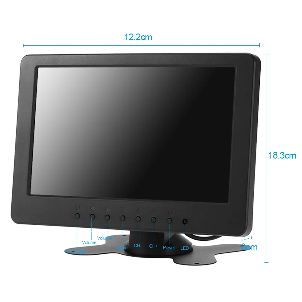 S701 7 дюймов TFT ЖК-дисплей монитор Экран 16:9 1024*600 Дисплей BNC AV Аудио Видео кабель для