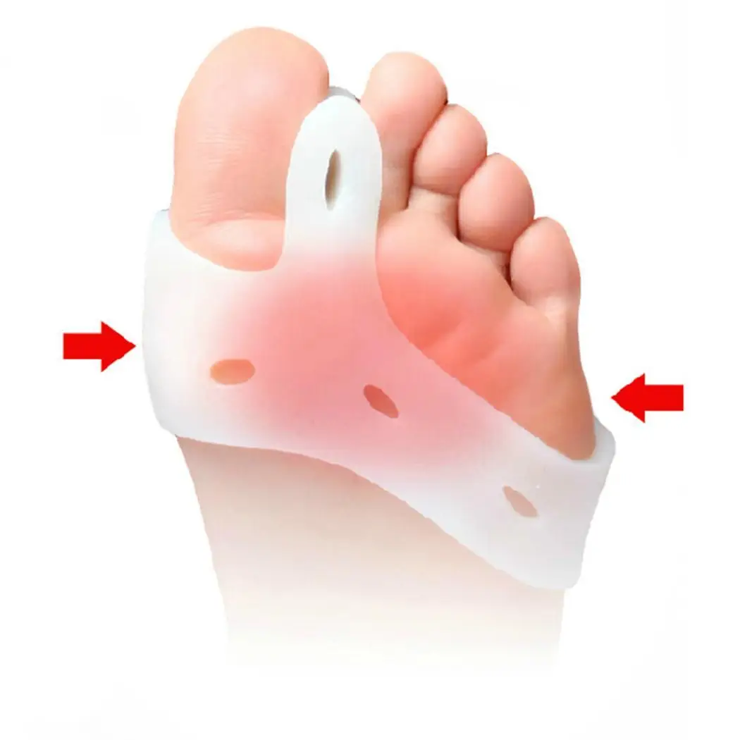 Силиконовые боли облегчение Hallux выпрямитель ног белый цвета слоновой кости