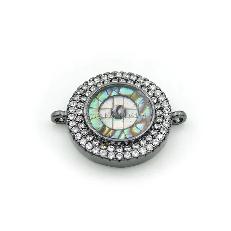 20*16*3 мм Micro Pave Clear CZ Gridding Abalone круглые соединители подходят для мужчин или женщин