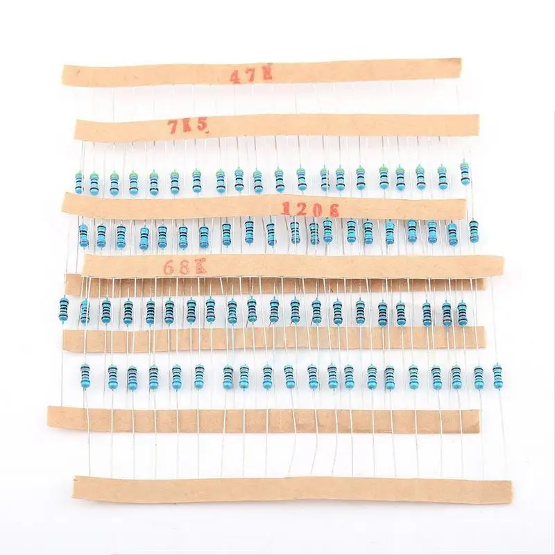

64 Values 1280pcs 1 Ohm - 10M Ohm 1/4W Metal Film Resistors Assortment Kit