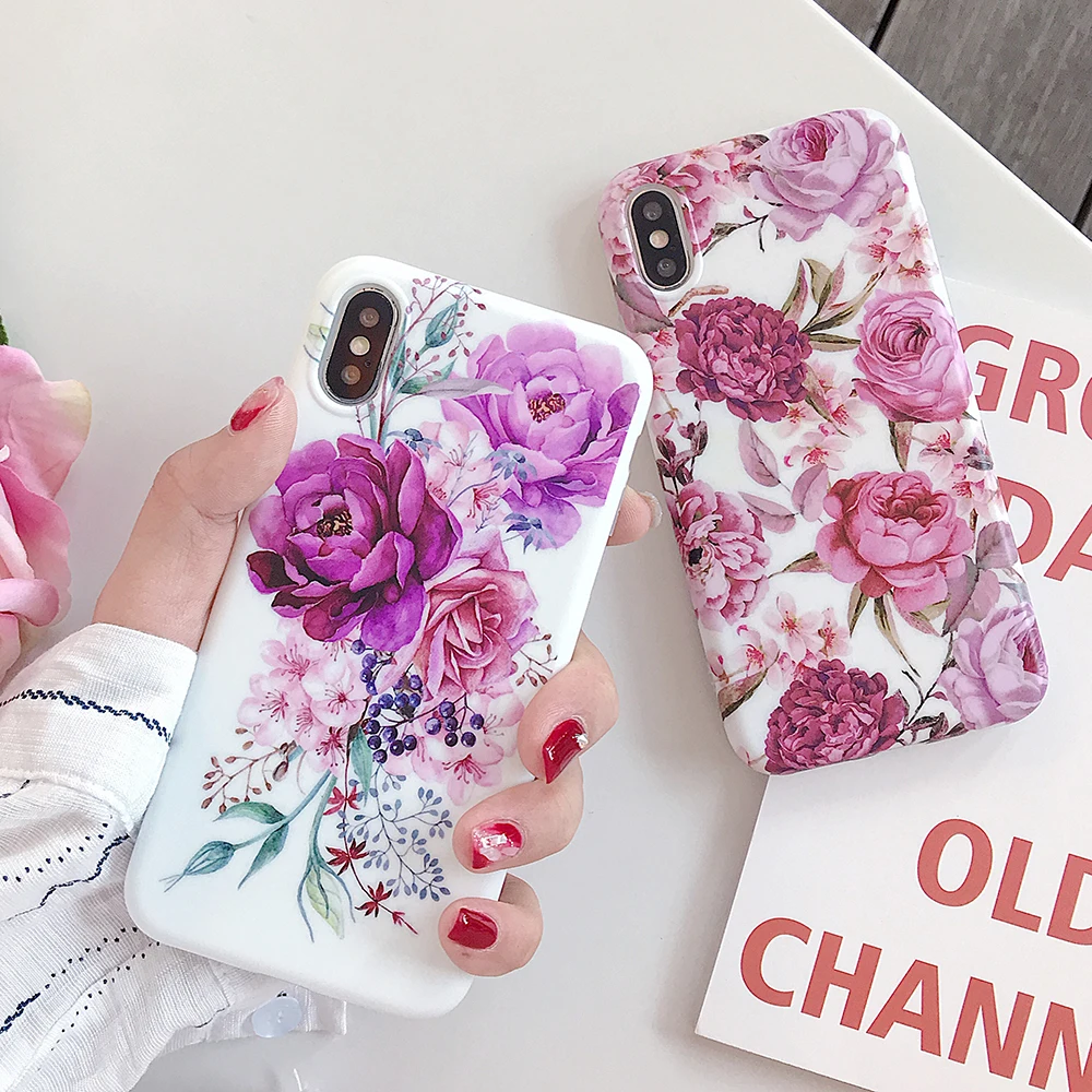 LOVECOM винтажные чехлы с цветками для телефонов iPhone 11 Pro Max XS XR 6 6S 7 8 Plus X мягкий IMD