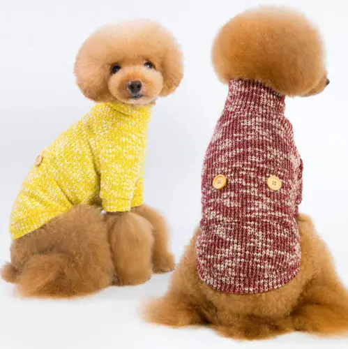 Winter Warm Pet Dog Coats Knit Sweaters Cute Puppy Jumper Sweater Clothes Small Coat 3 Colors Plus Size |