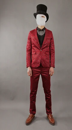 2020 New fashion men's dark suit men skull costume printed costume singer costumes mens suits