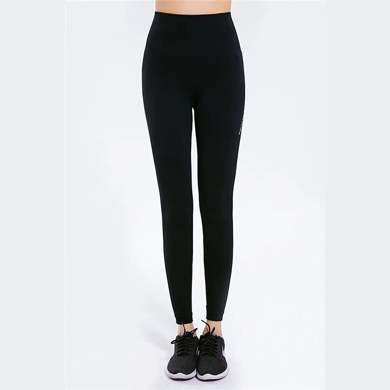Solid SIim Fitness Leggings Yoga Shaping High Elastic Waist Pants Women Push Up Quick Dry Seamless Knit Breathable | Спорт и