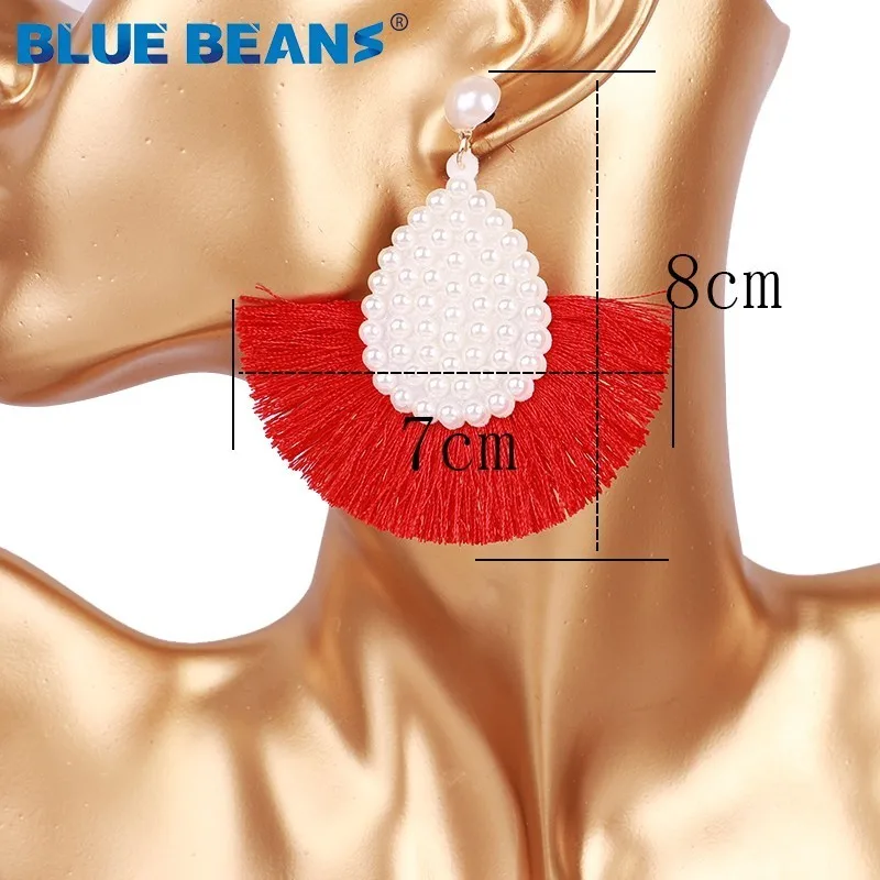 Серьги с кисточками Boho мода имитация жемчуга для женщин ювелирные изделия