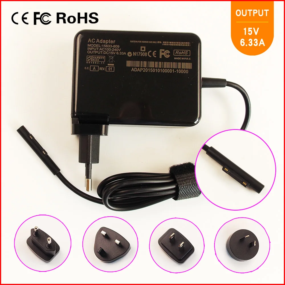 15V 6.33A 95W Loptop/ноутбук планшет Ac адаптер питания зарядное устройство для Microsoft Surface