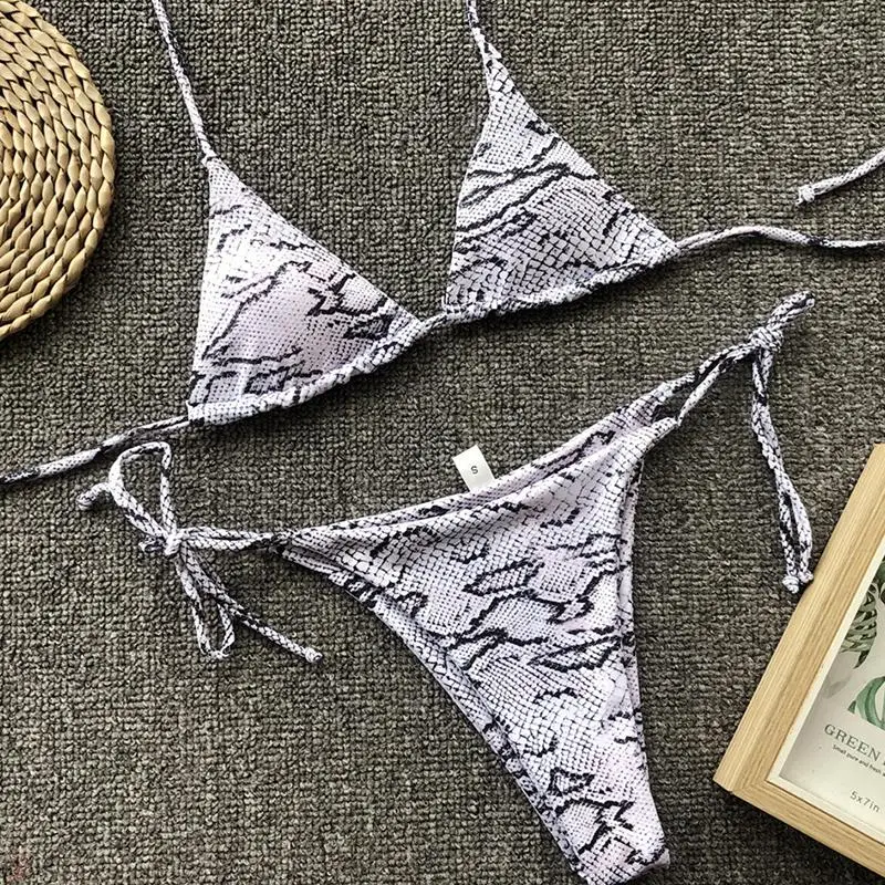Mossha Snake print women bikini 2019 bathers Sexy brazilian swimsuit female biquini Push up swimwear bathing suit set new |
