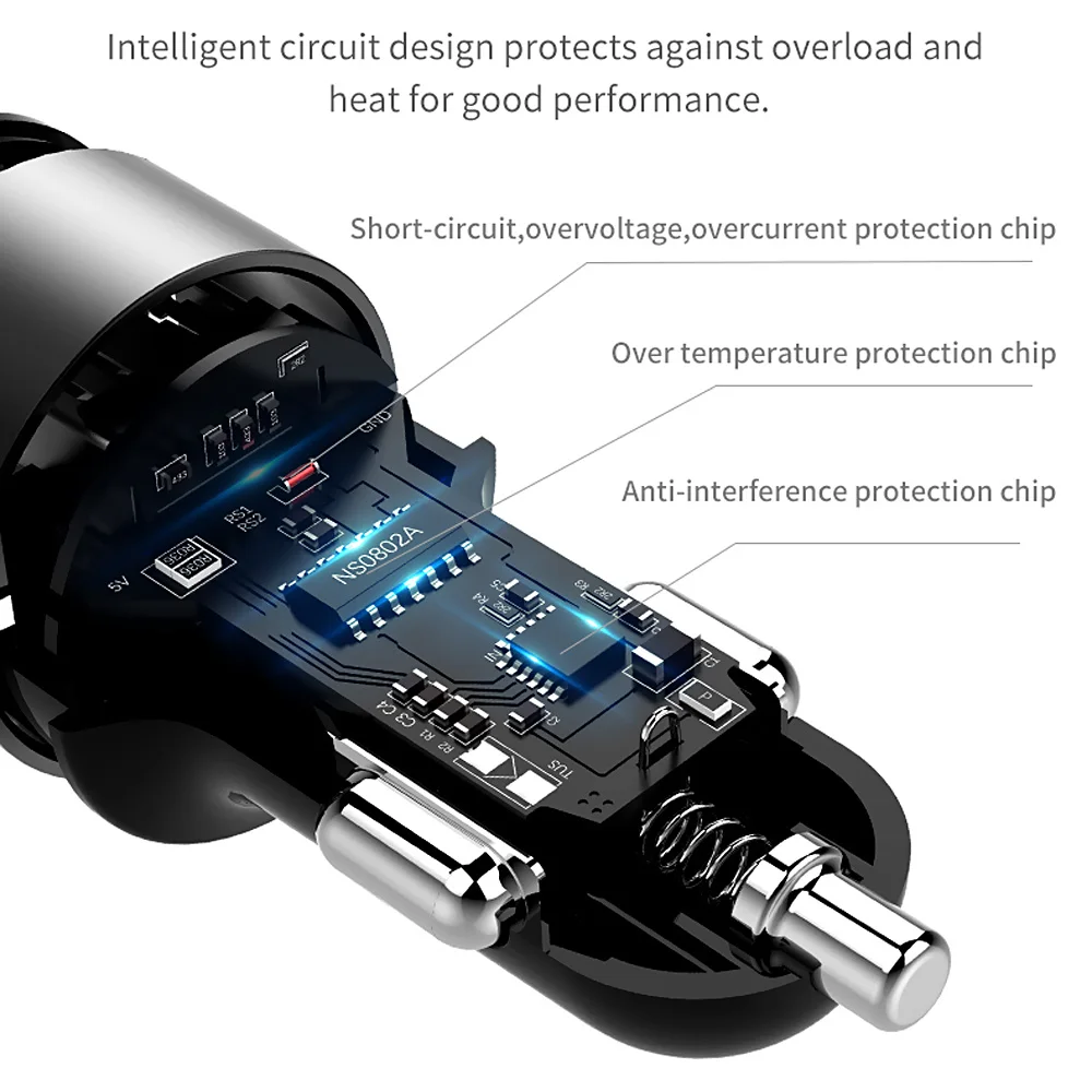 Быстрое Автомобильное зарядное устройство FLOVEME 18 Вт USB 3 6 А для iPhone Type C с двумя