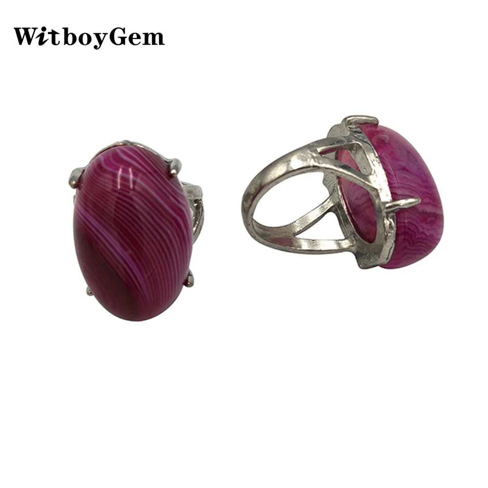WitboyGem натуральный агат в полоску кольца для женщин бохо красные с лентами Jaspers