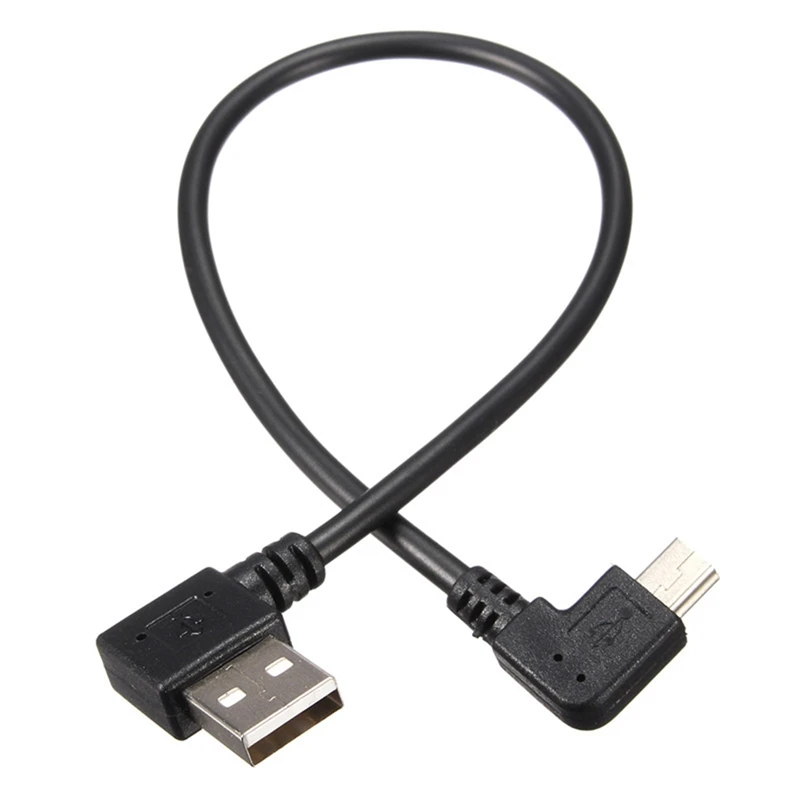 CLAITE 25 см USB 2 0 Male A To Mini B 90 градусов кабель для синхронизации данных и зарядки