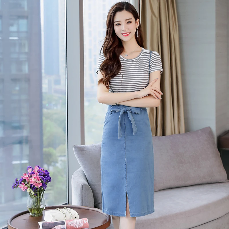 2019 female summer dress Condole belt short-sleeved two long braces suit | Женская одежда