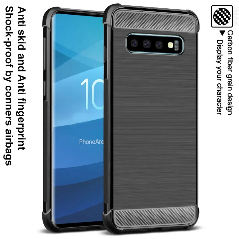 Противоударный чехол с подушкой безопасности для Samsung Galaxy S10 Plus S10E E Imak кожаный