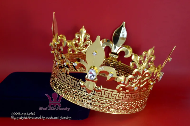 

Men Tiara King Crown Imperial Medieval Crowns cosplay Model Show Queen Hair Jewelry Gold Prince Hairwear Vintage Crowns Mo198