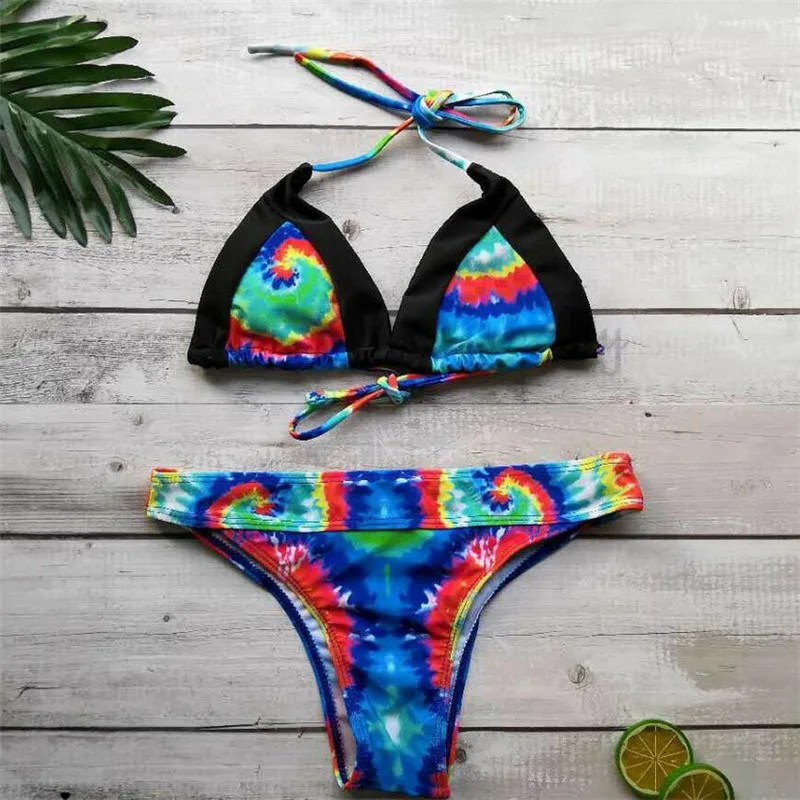 

Sexy Women Swimsuit Rianbow Bikini Set Swimwear Push-Up Swimsuit Newest Hot Sale Beachwear Bathing maillot de bain femme 2019