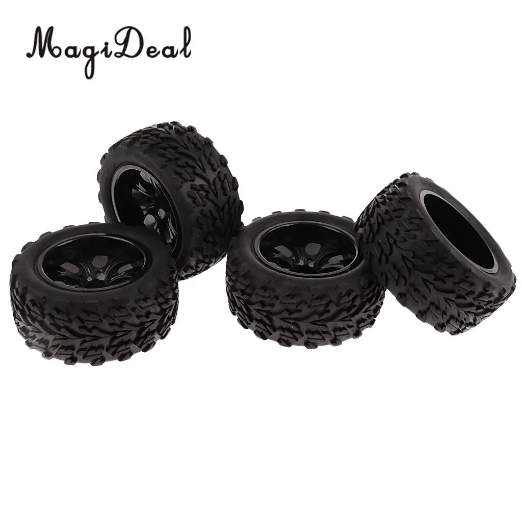 MagiDeal резина 4 шт. 12 мм Ступица колеса диски шины для 1/10 HSP HPI Traxxas Redcat RC гоночный