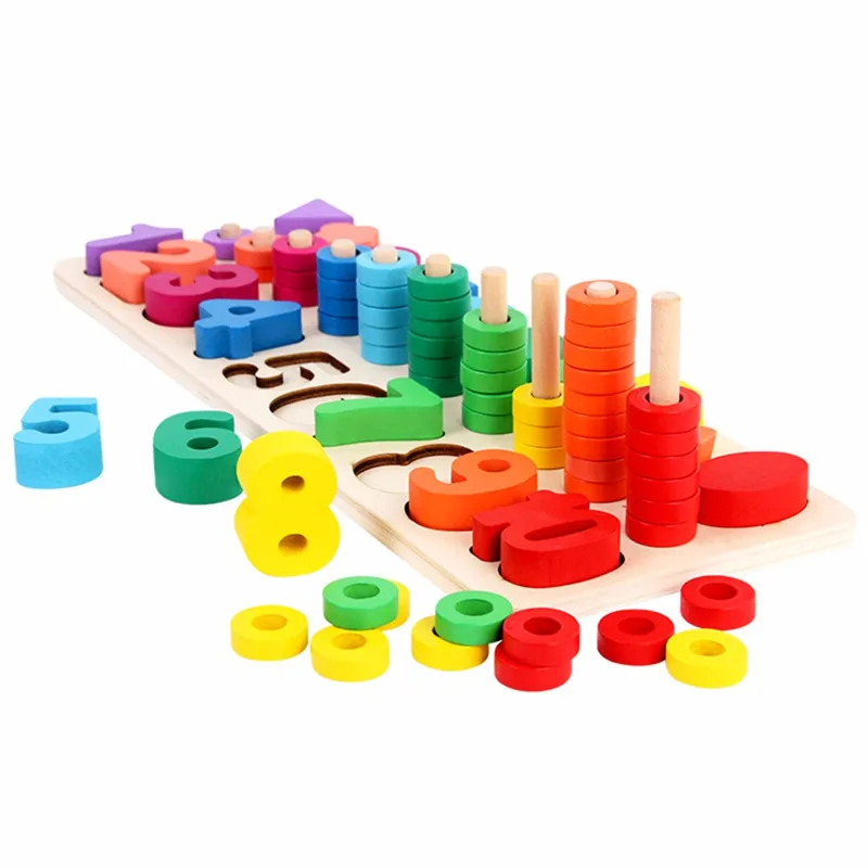 игрушки Детская деревянная материалы montessori учиться считать номера