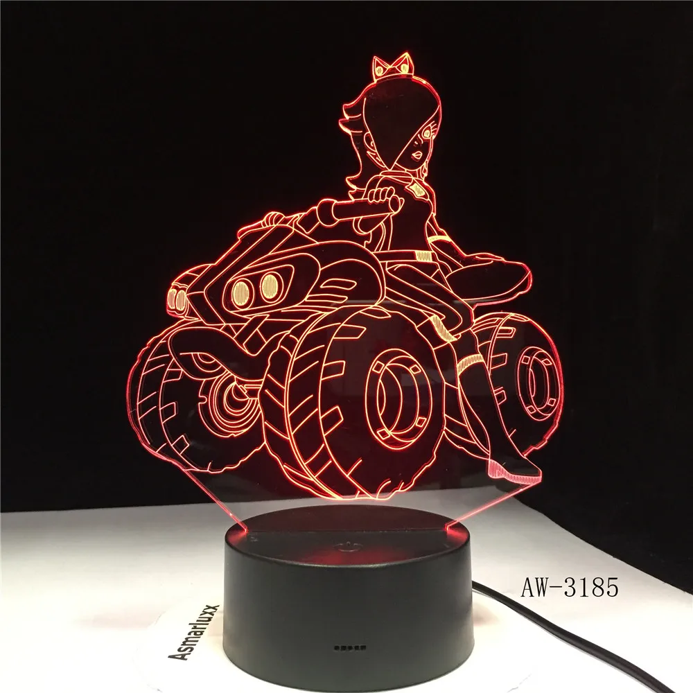 Аниме девушка 3D ночник LED Дистанционное Сенсорное освещение настольная лампа 7