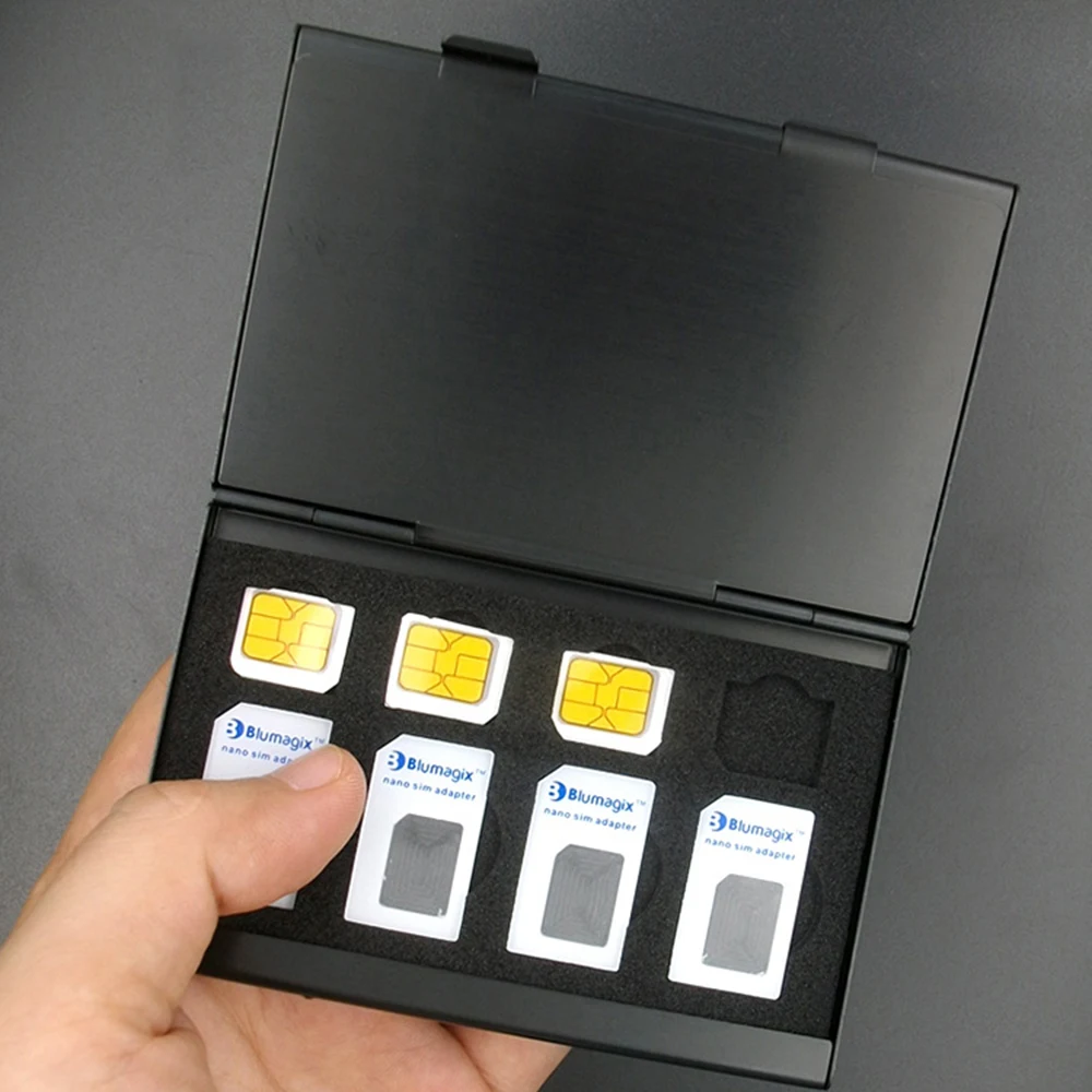 Алюминиевый Портативный SIM Micro Pin протектор держатель нано футляр для сим карты