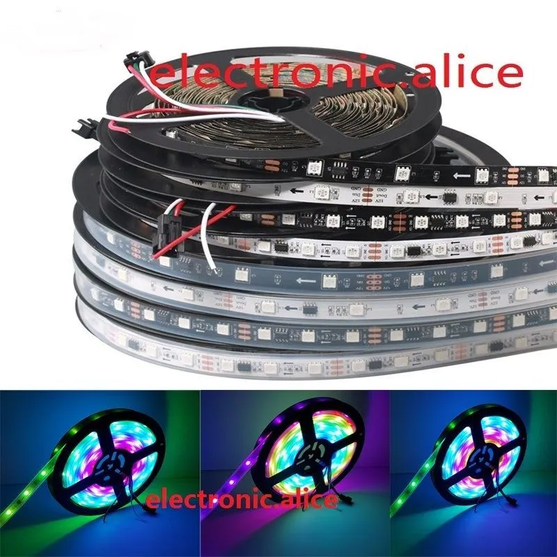 WS2811 5050 RGB Светодиодная лента 1 м 5 150 300 450 светодиодов адресуемых DC12V