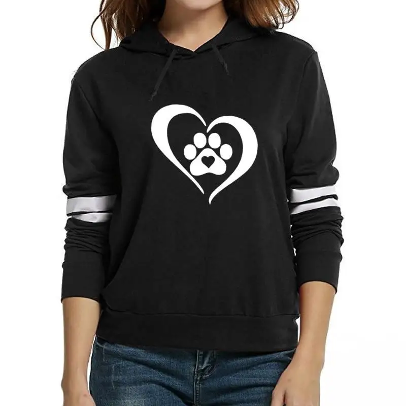 Женский свитшот с капюшоном милый пуловер в стиле Харадзюку принтом собачьих