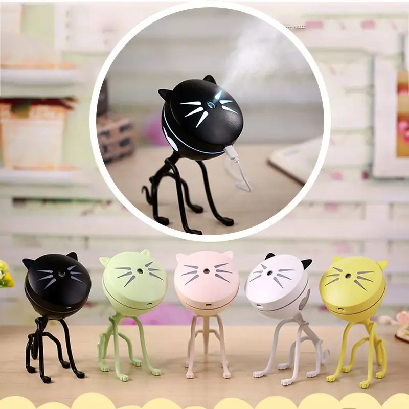 EAS 150ML портативный милый кот USB LED светящийся ночник увлажнитель Красочный эфирное