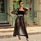 Женский пикантный комплект из двух предметов, накидка с длинным рукавом, кардиган, кардиган вечерние клубный наряд, штаны с леопардовым принтом