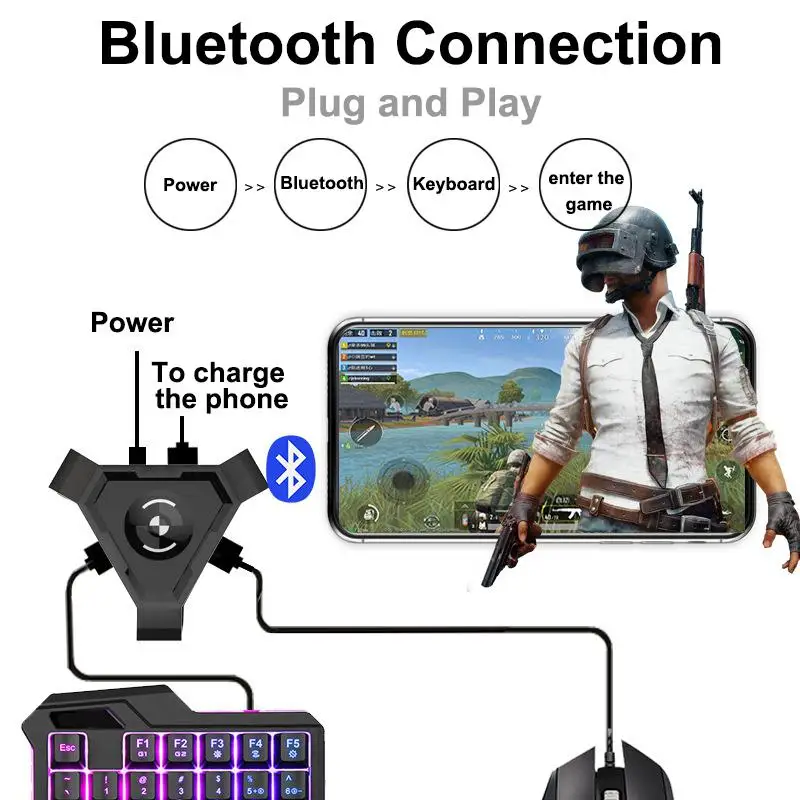 Мобильный Геймпад контроллер игровая клавиатура мышь кабели для PUBG Android телефон
